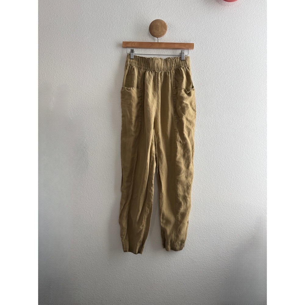 OZMA Utility Silk Linen Wide Leg Tapered Pant Size Medium